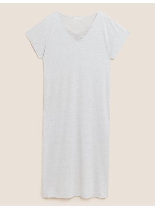 Dlouhá noční košile s úpravou Cool Comfort™ z bavlny a modalu Marks & Spencer šedá