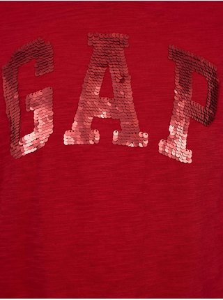 Červené holčičí tričko logo GAP flitry