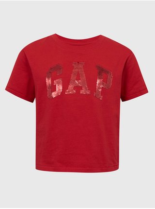 Červené holčičí tričko organic logo GAP flitry