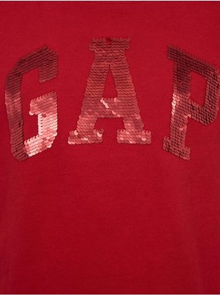 Červené holčičí tričko organic logo GAP flitry