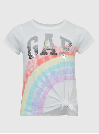 Barevné holčičí tričko flitrové logo GAP