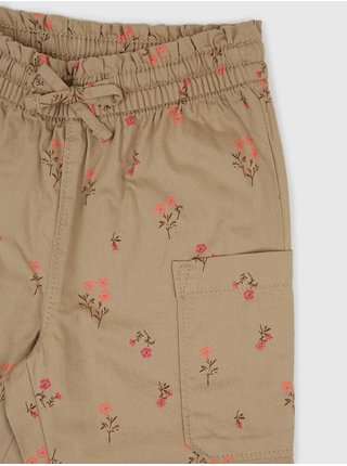 Béžové holčičí kalhoty s pružným pasem GAP
