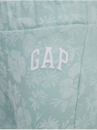 Zelené dievčenské tepláky kvety s logom GAP