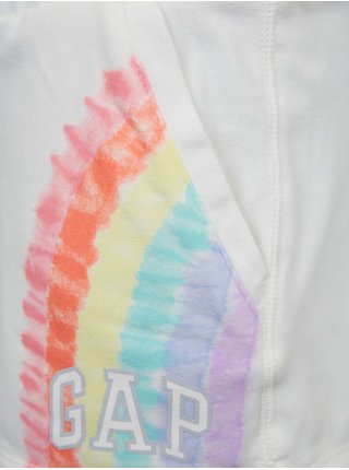 Biele dievčenské šortky teplákové logo GAP