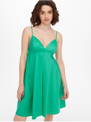 Zelené šaty na ramienka ONLY Mynte