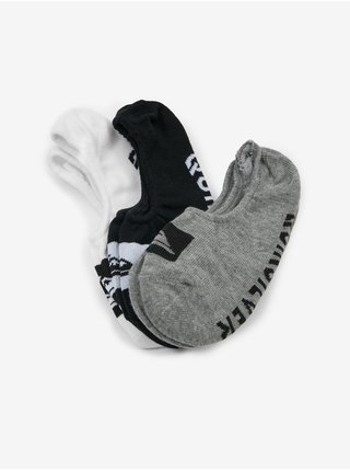 Sada tří párů ponožek v bílé, šedé a černé barvě Quiksilver