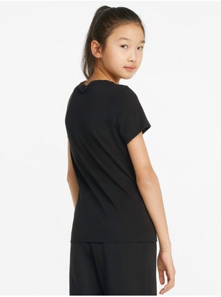 Černé holčičí tričko s potiskem Puma ESS+ Bleach Logo Tee G 