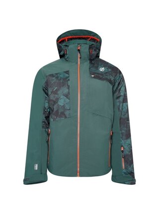 Zelená pánská vzorovaná lyžařská bunda s kapucí Dare 2B