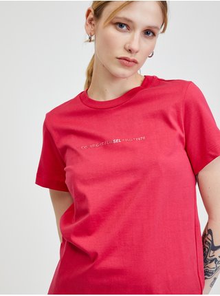 Tmavě růžové dámské tričko Diesel