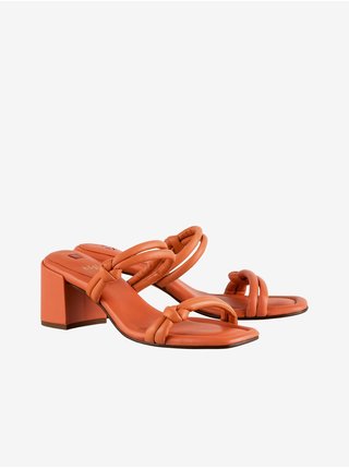 Oranžové dámske kožené papuče na podpätku Högl Grace