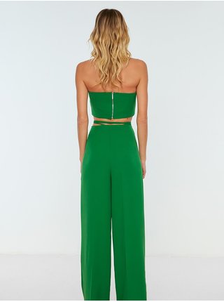 Zelené široké kalhoty Trendyol