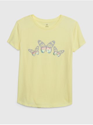 Žluté holčičí tričko z organické bavlny GAP
