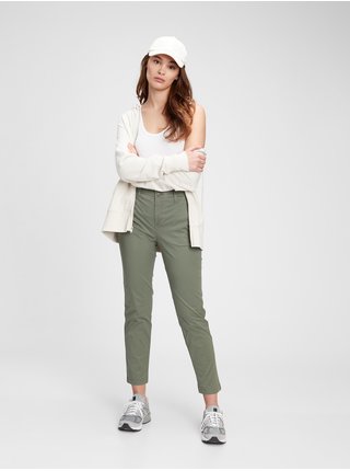 Zelené dámské kalhoty GAP girlfriend khakis in stretch twill