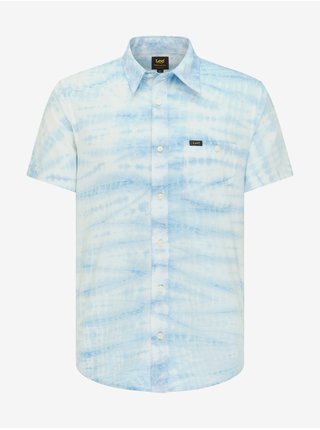 Světle modrá pánská vzorovaná košile Lee