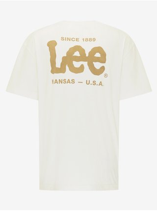 Biele dámske tričko s potlačou Lee
