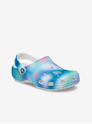 Modré vzorované pantofle Crocs Classic Solarized Clog