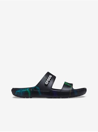 Černé vzorované pantofle Crocs