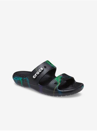 Černé vzorované pantofle Crocs