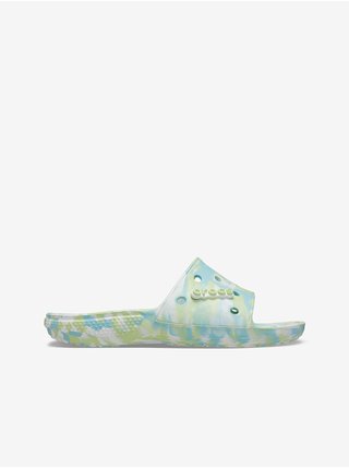 Zeleno-modré vzorované papuče Crocs Classic Marbled Slide