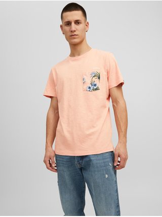 Světle růžové pánské tričko Jack & Jones Venice