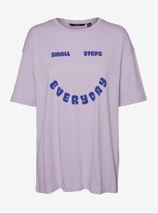 Světle fialové oversize tričko VERO MODA Skye Cody