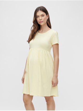 Světle žluté těhotenské šaty Mama.licious Sia