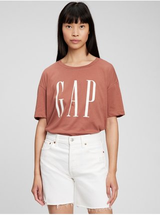 Hnědé dámské tričko GAP z organické bavlny