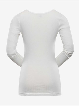 Bílé dámské žebrované tričko s knoflíky NAX Zanja