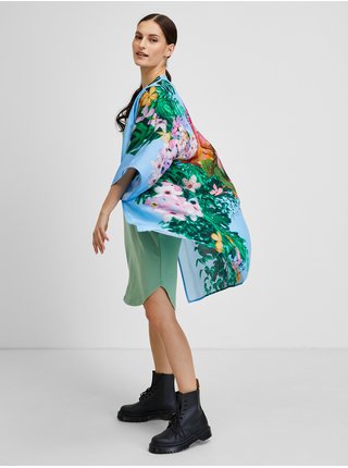 Modré dámske letné vzorované kimono Desigual Amelia