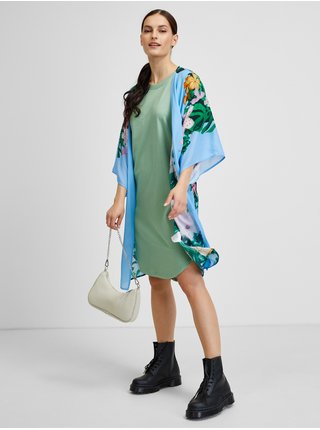 Modré dámske letné vzorované kimono Desigual Amelia