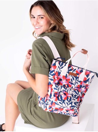 Svetloružový dámsky kvetovaný batoh/taška Brakeburn