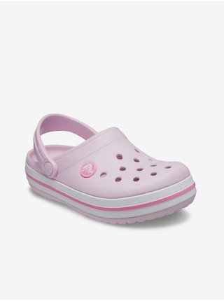 Svetloružové dievčenské papuče Crocs