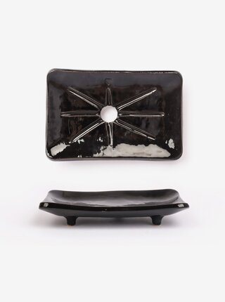 Almara Soap Keramická mýdlenka Nova obdélníková černá 1 ks