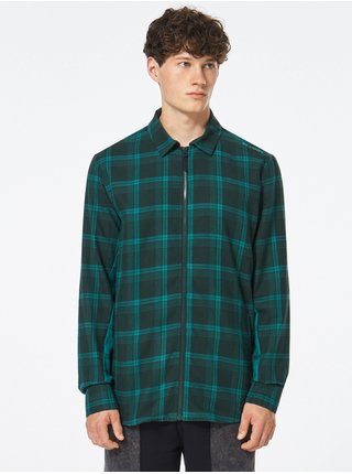 Zelená pánská lehká kostkovaná košilová bunda Oakley