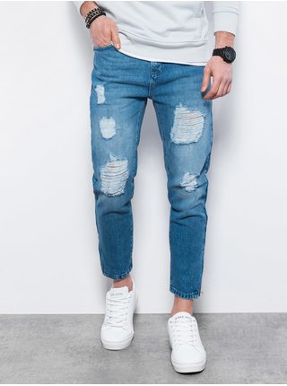 Modré pánské riflové kalhoty Ombre Clothing P1028
