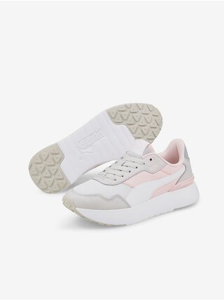 Růžovo-šedé holčičí tenisky Puma R78 Voyage Jr