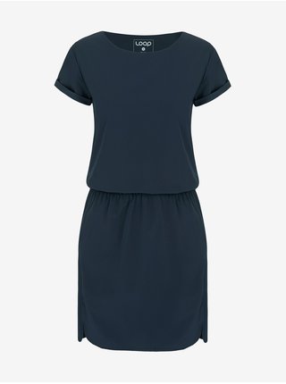 Tmavě modré dámské krátké šaty s kapsami LOAP Ubrina