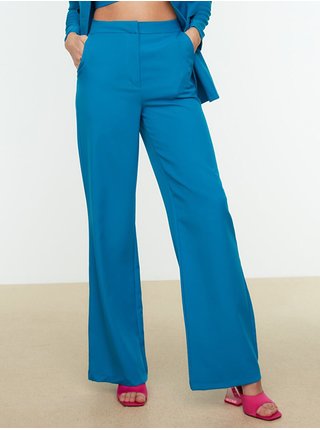 Modré široké kalhoty Trendyol
