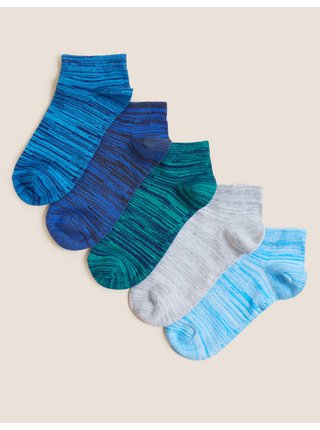 Nízké ponožky s vysokým podílem bavlny, sada 5 párů Marks & Spencer vícebarevná