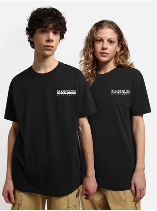 Černé unisex volné tričko s potiskem NAPAPIJRI S-Quintino