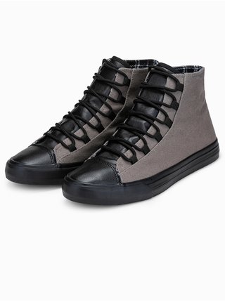 Černo-šedé pánské sneakers boty Ombre Clothing T378