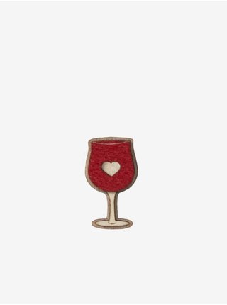 Párová brož BeWooden Red Wine Brooch