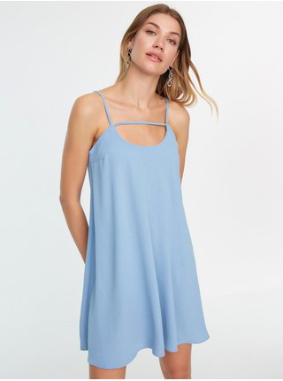 Světle modré basic šaty na ramínka Trendyol