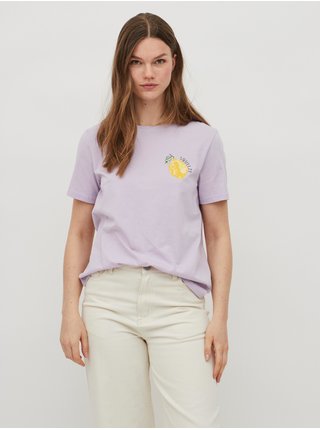 Světle fialové tričko VILA Printy
