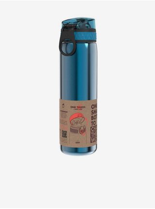 Tmavě modrá nerezová lahev Ion8 One Touch Aqua (600 ml)