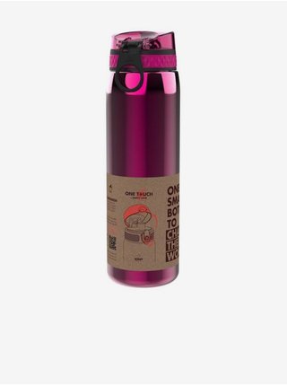 Tmavě růžová nerezová lahev Ion8 One Touch Pink (1200 ml)