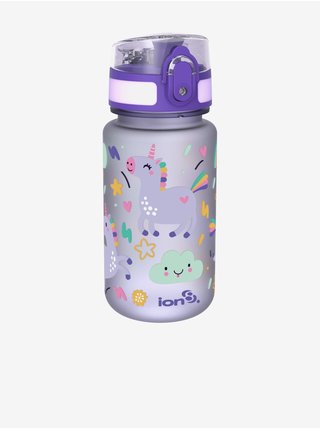 Fialová dětská lahev Ion8 One Touch Kids Unicorns (350 ml)
