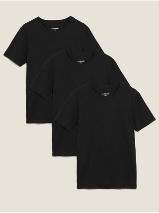 Sada tří černých pánských triček pod košili s technologií Cool & Fresh™ Marks & Spencer