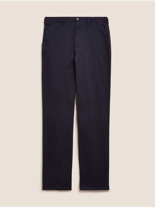Strečové chino kalhoty pro velkou a vysokou postavu, normální střih Marks & Spencer námořnická modrá