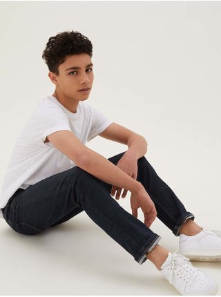 Džíny Jones z bavlny se strečem, normální střih (6–16 let) Marks & Spencer námořnická modrá